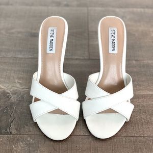 Steve Madden White Mule Heel